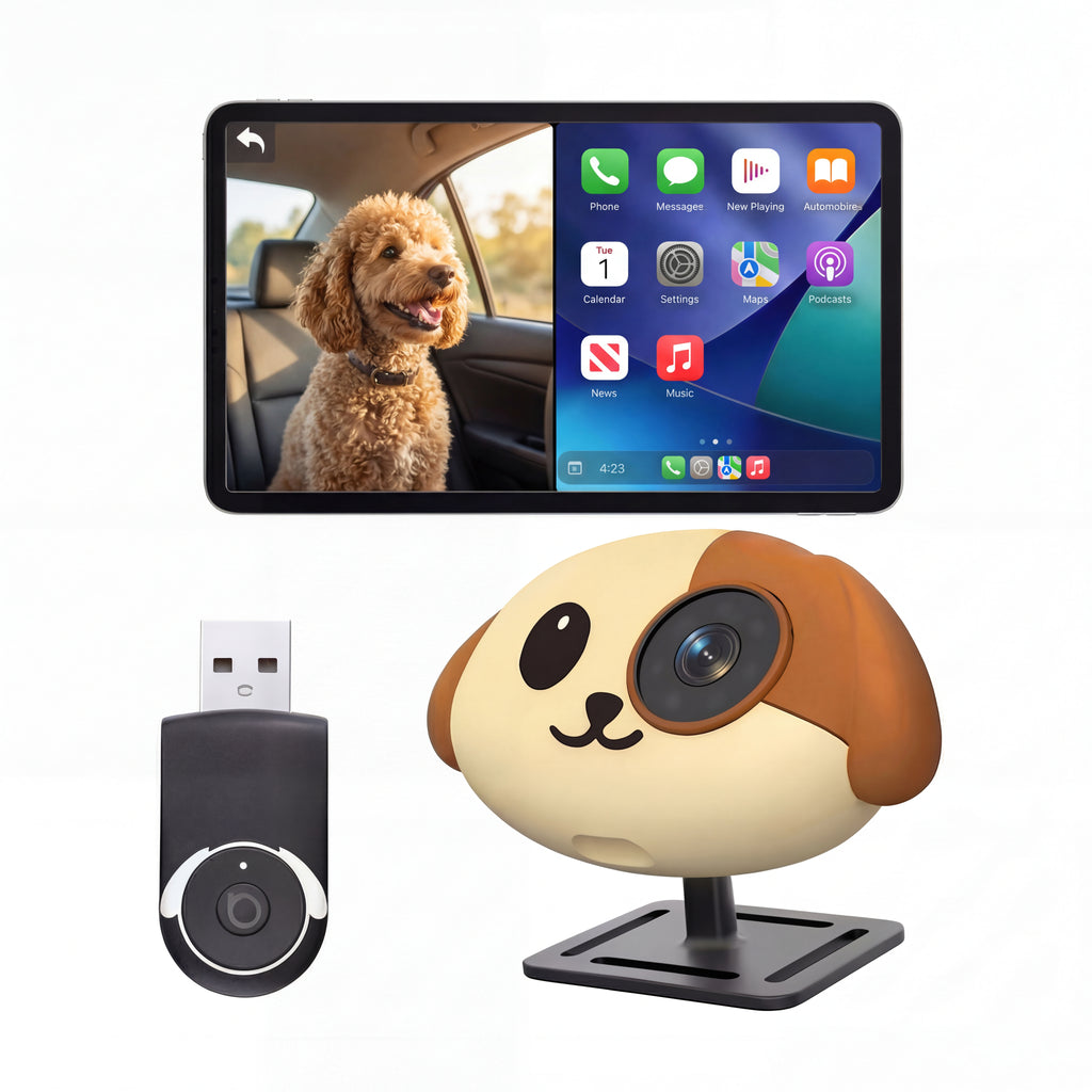 Wireless CarPlay Baby Monitor with Rear Camera, 1080P HD, 150° Wide Angle, Night Vision, for Kids & Pets